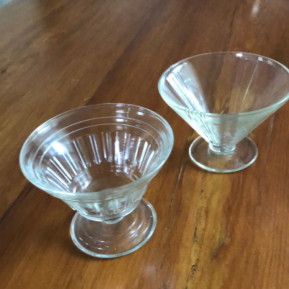 Vintage Glass Desert Coups Art Deco Look